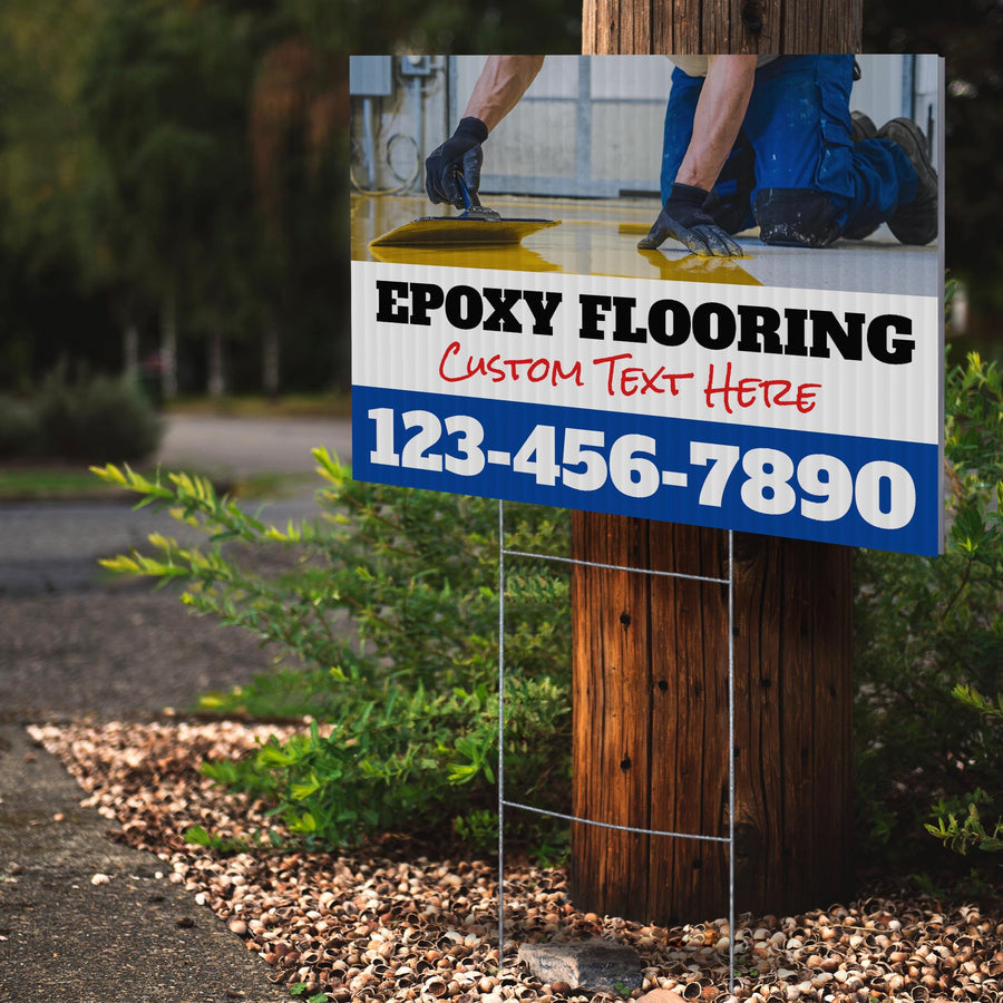 Epoxy Flooring Services Yard Sign Design 5 -  BFS-EPXY-24X18-DS-D5-BFS-EPXY-24X18-SS-D5