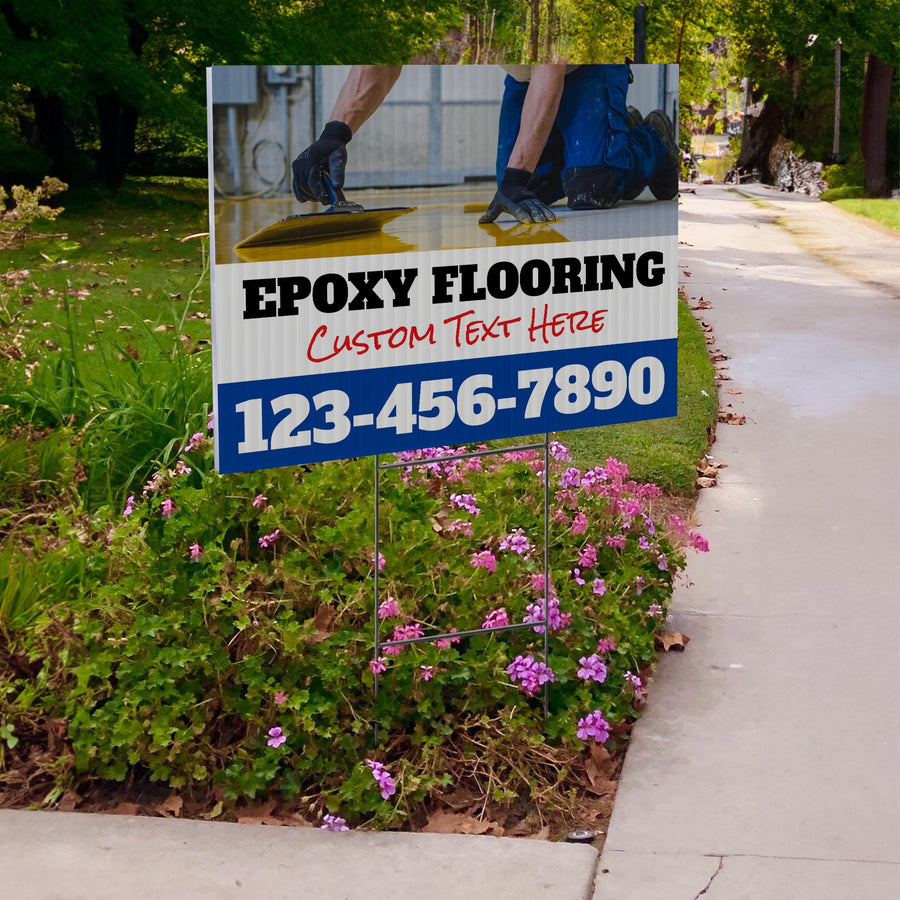 Epoxy Flooring Services Yard Sign Design 5 -  BFS-EPXY-24X18-DS-D5-BFS-EPXY-24X18-SS-D5