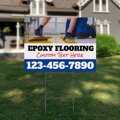 Epoxy Flooring Services Yard Sign Design 5 -  BFS-EPXY-24X18-DS-D5-BFS-EPXY-24X18-SS-D5