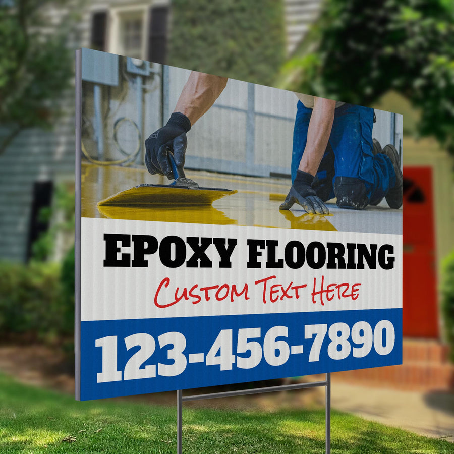 Epoxy Flooring Services Yard Sign Design 5 -  BFS-EPXY-24X18-DS-D5-BFS-EPXY-24X18-SS-D5