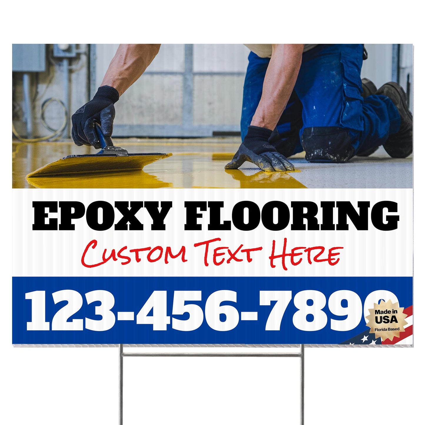 Epoxy Flooring Services Yard Sign Design 5 -  BFS-EPXY-24X18-DS-D5-BFS-EPXY-24X18-SS-D5