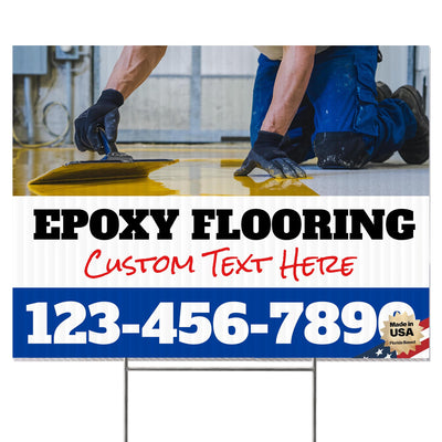 Epoxy Flooring Services Yard Sign Design 5 -  BFS-EPXY-24X18-DS-D5-BFS-EPXY-24X18-SS-D5