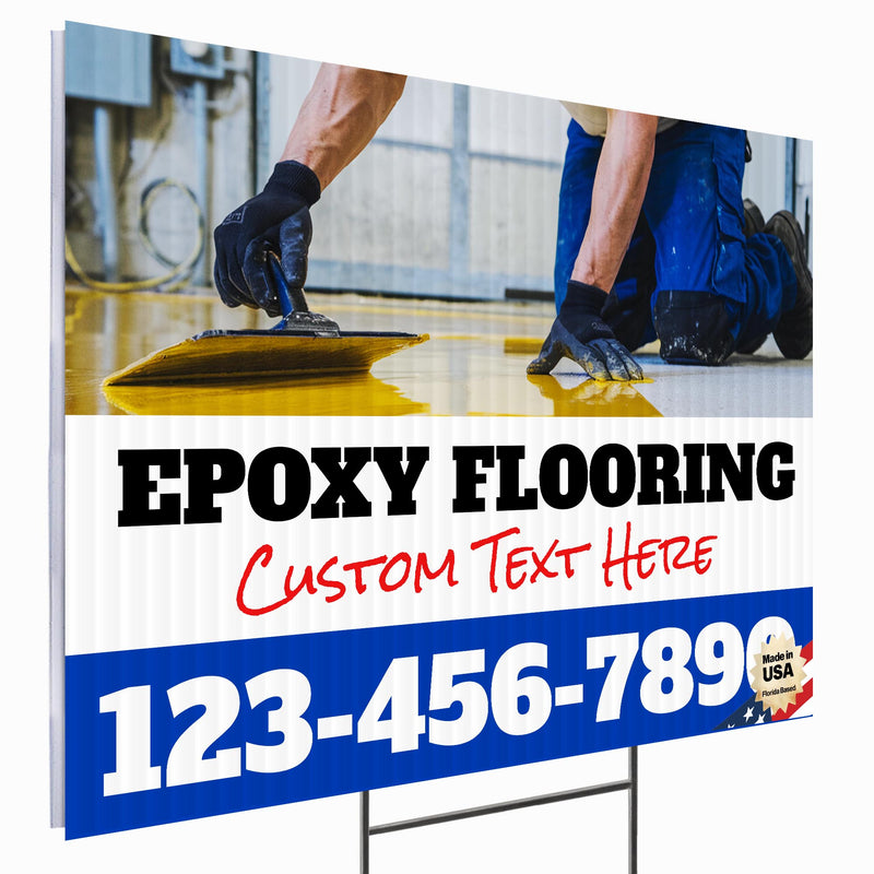 Epoxy Flooring Services Yard Sign Design 5 -  BFS-EPXY-24X18-DS-D5-BFS-EPXY-24X18-SS-D5