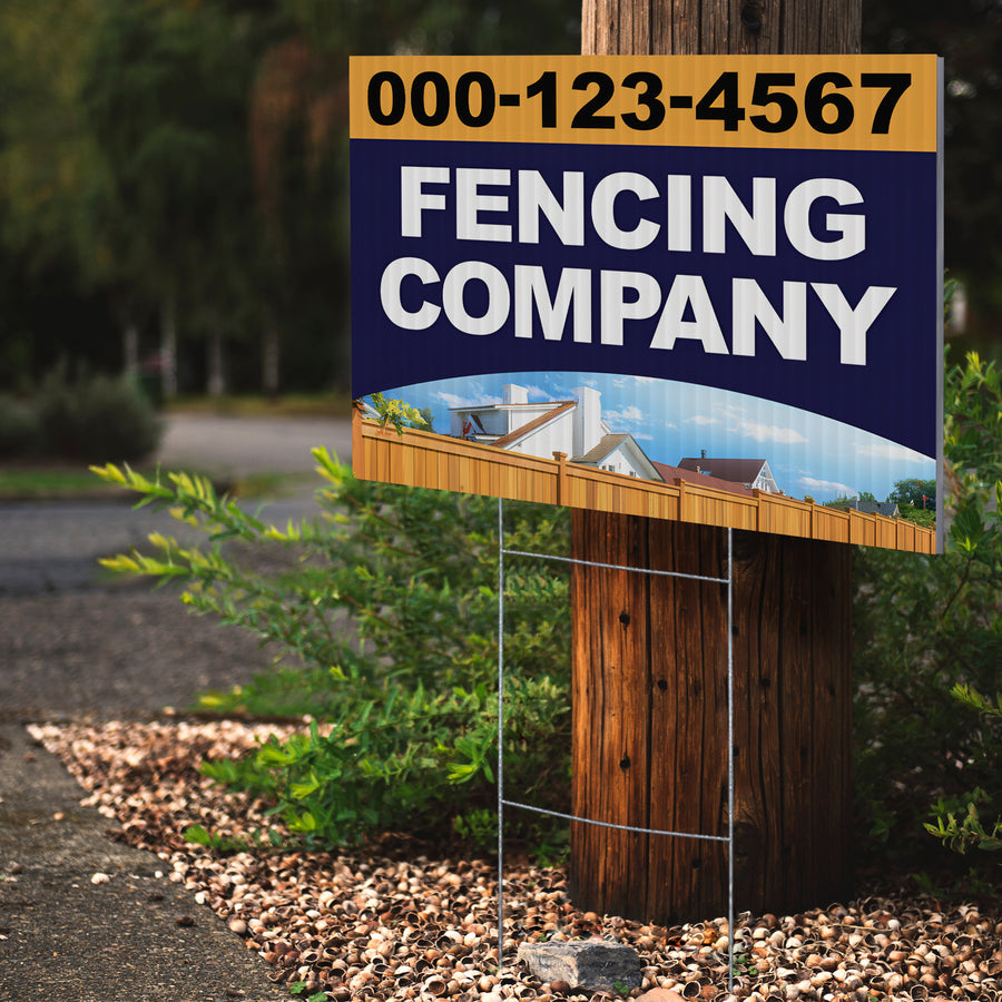 Fencing Services Yard Sign D1 -  BFS-FC-24x18-DS-D1-BFS-FC-24x18-SS-D2
