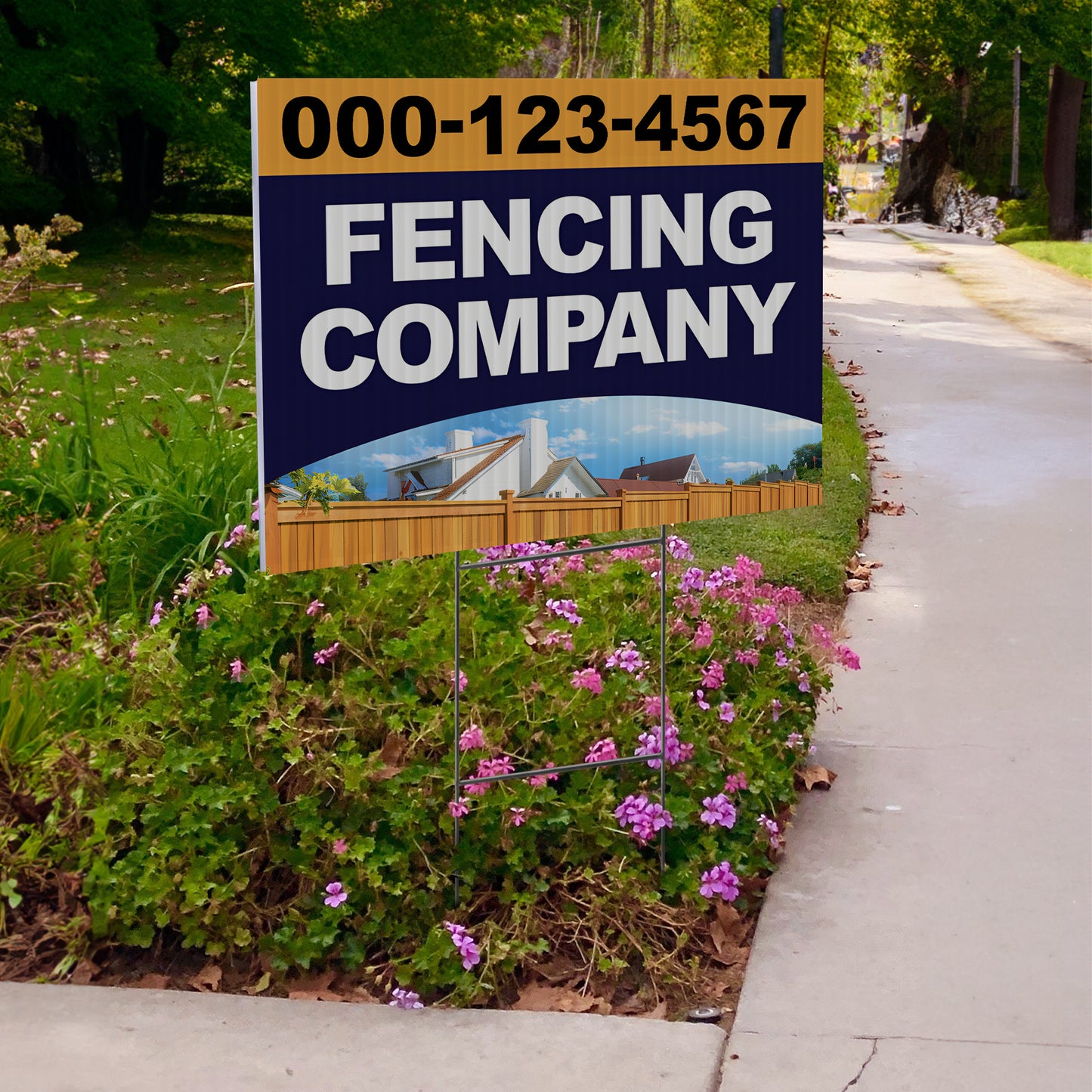 Fencing Services Yard Sign D1 -  BFS-FC-24x18-DS-D1-BFS-FC-24x18-SS-D2