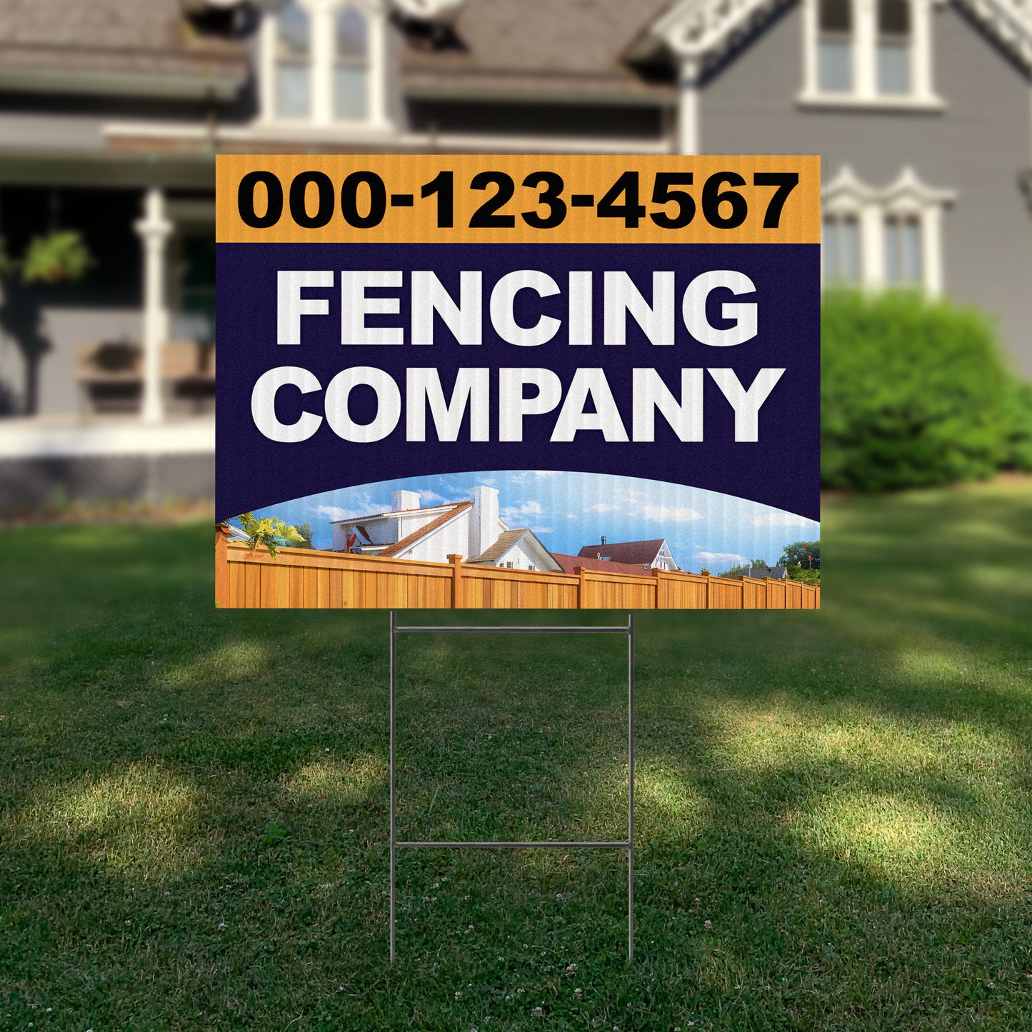 Fencing Services Yard Sign D1 -  BFS-FC-24x18-DS-D1-BFS-FC-24x18-SS-D2