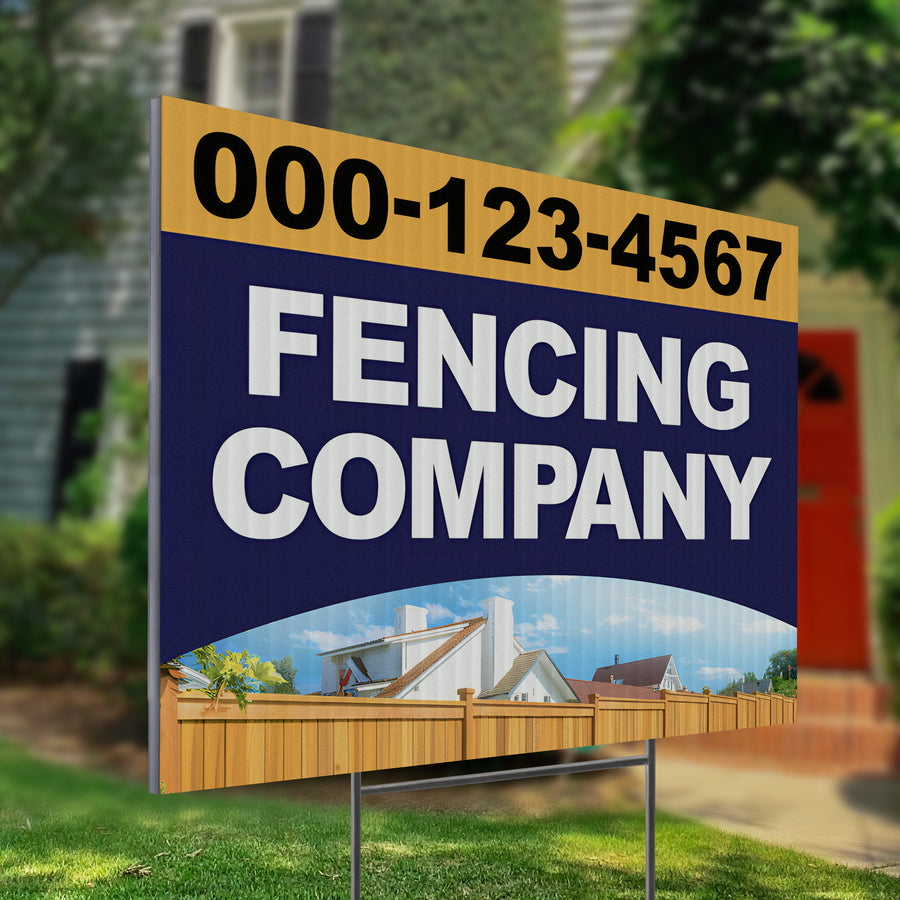 Fencing Services Yard Sign D1 -  BFS-FC-24x18-DS-D1-BFS-FC-24x18-SS-D2