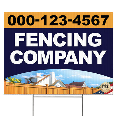 Fencing Services Yard Sign D1 -  BFS-FC-24x18-DS-D1-BFS-FC-24x18-SS-D2
