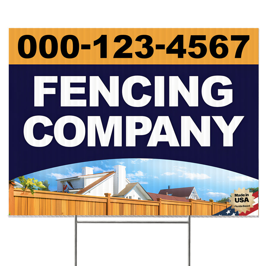 Fencing Services Yard Sign D1 -  BFS-FC-24x18-DS-D1-BFS-FC-24x18-SS-D2