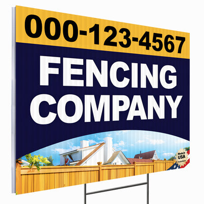 Fencing Services Yard Sign D1 -  BFS-FC-24x18-DS-D1-BFS-FC-24x18-SS-D2