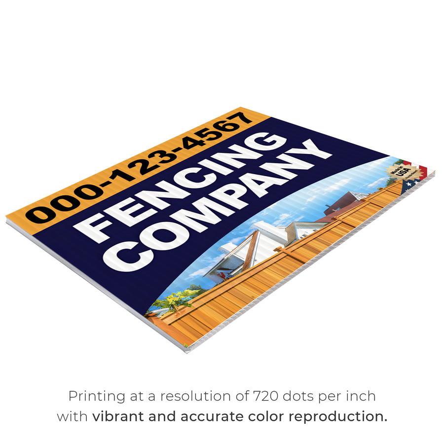Fencing Services Yard Sign D1 -  BFS-FC-24x18-DS-D1-BFS-FC-24x18-SS-D2