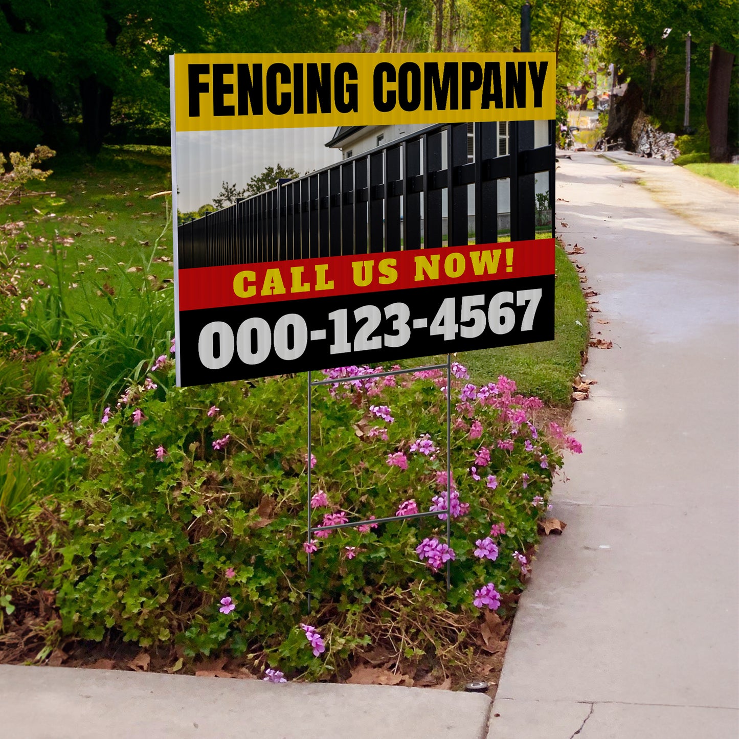 Fencing Services Yard Sign D2 -  BFS-FC-24x18-DS-D2-BFS-FC-24x18-SS-D3