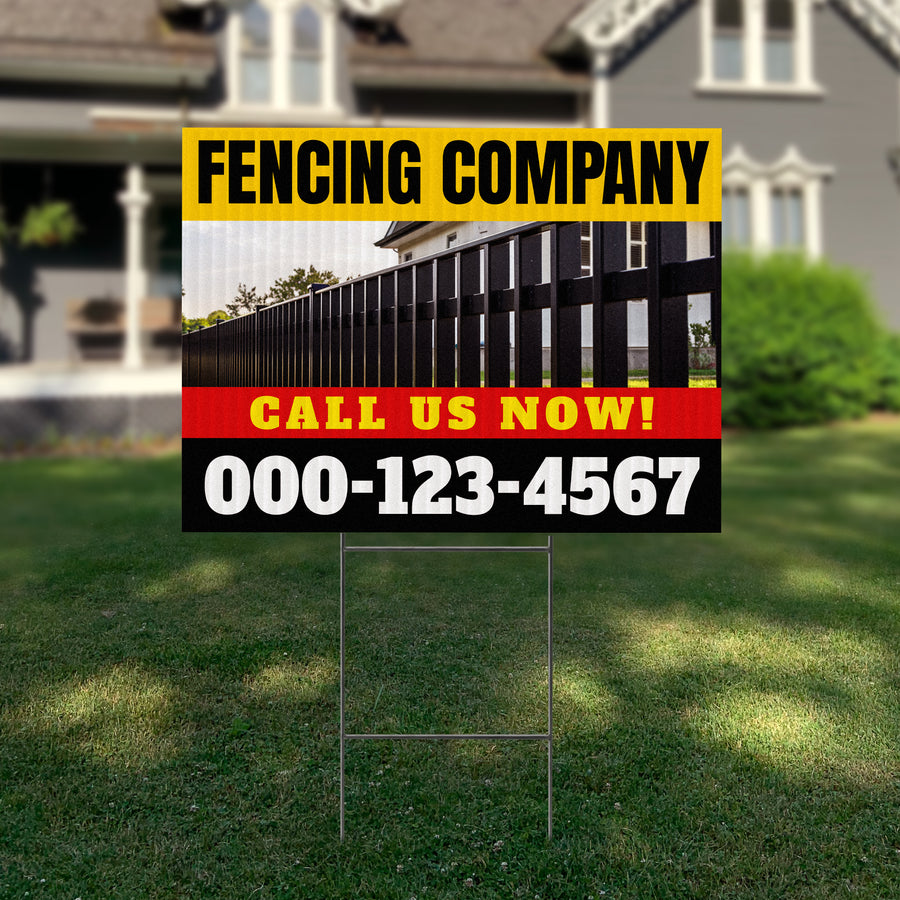 Fencing Services Yard Sign D2 -  BFS-FC-24x18-DS-D2-BFS-FC-24x18-SS-D3