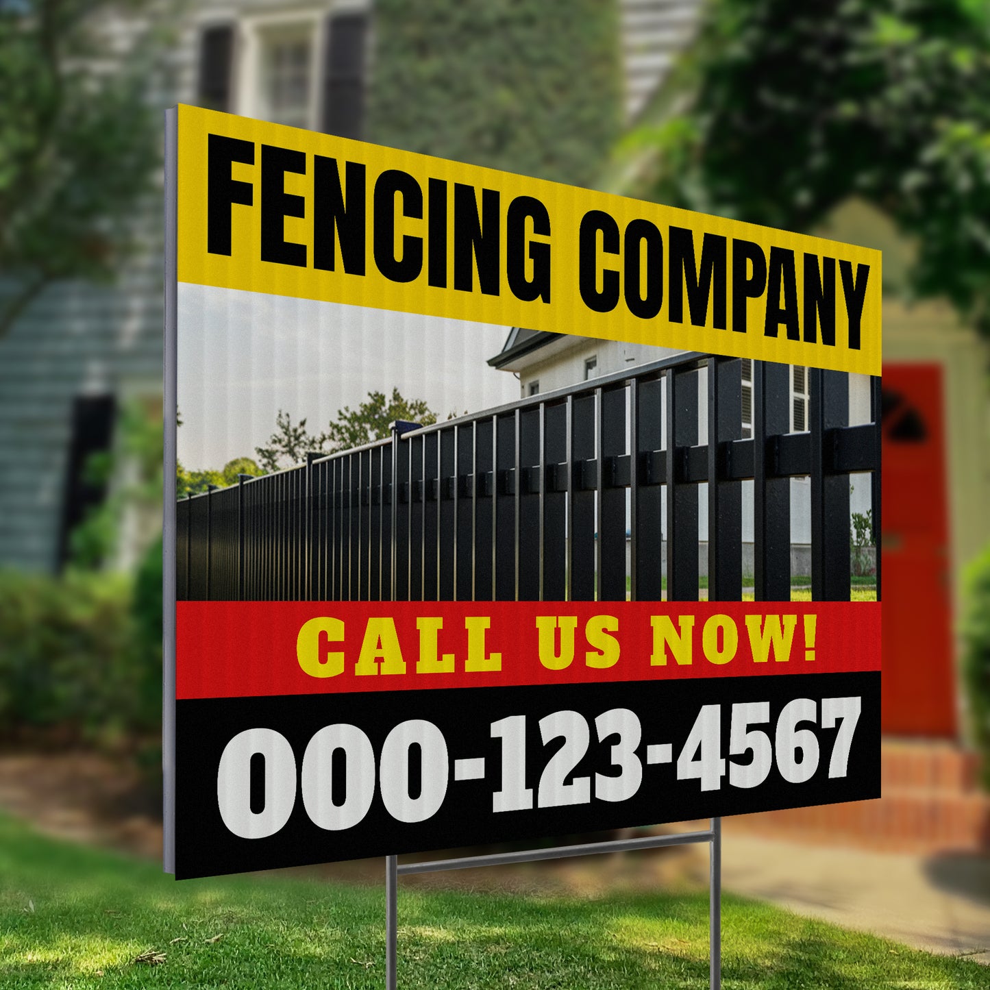 Fencing Services Yard Sign D2 -  BFS-FC-24x18-DS-D2-BFS-FC-24x18-SS-D3