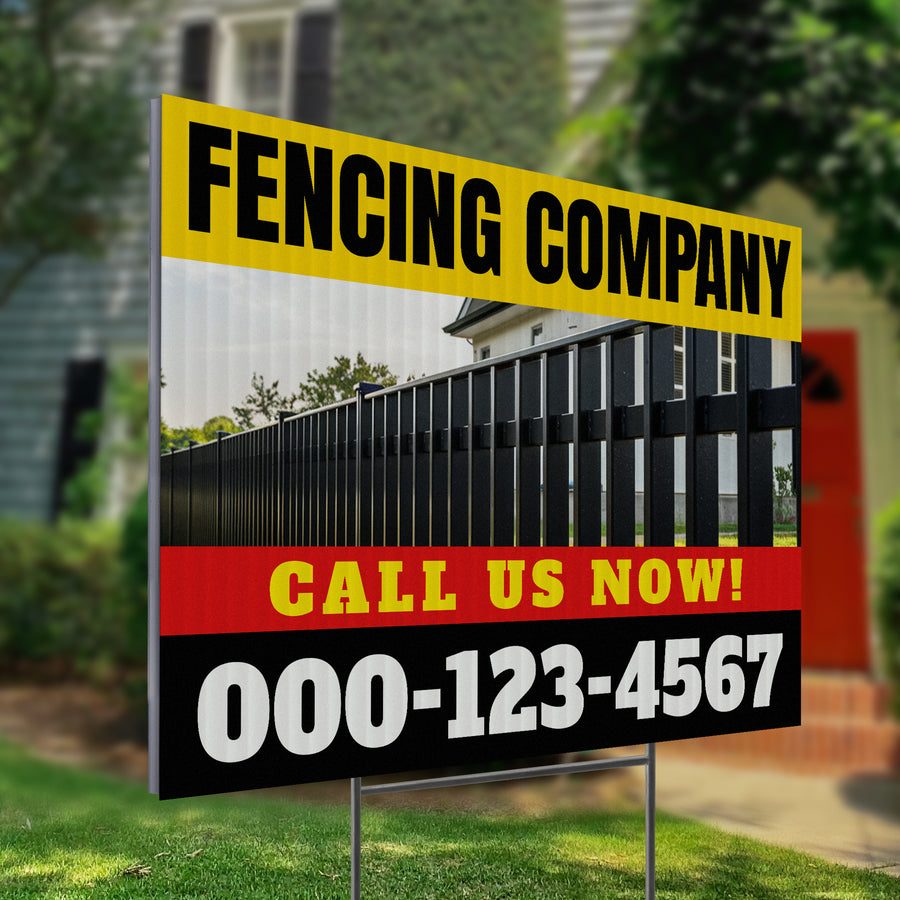 Fencing Services Yard Sign D2 -  BFS-FC-24x18-DS-D2-BFS-FC-24x18-SS-D3