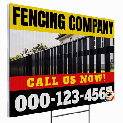 Fencing Services Yard Sign D2 -  BFS-FC-24x18-DS-D2-BFS-FC-24x18-SS-D3