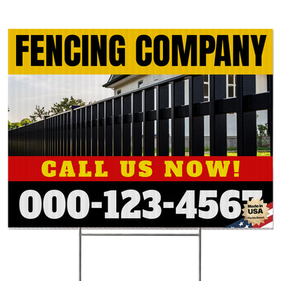 Fencing Services Yard Sign D2 -  BFS-FC-24x18-DS-D2-BFS-FC-24x18-SS-D3