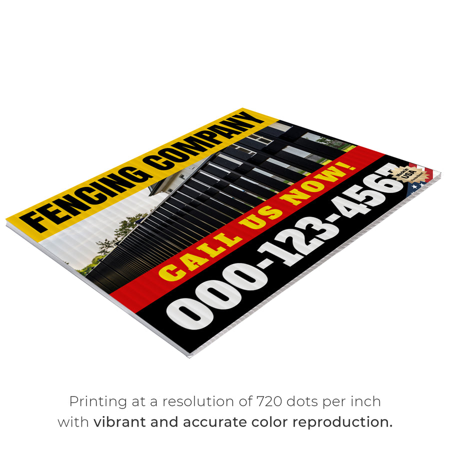 Fencing Services Yard Sign D2 -  BFS-FC-24x18-DS-D2-BFS-FC-24x18-SS-D3