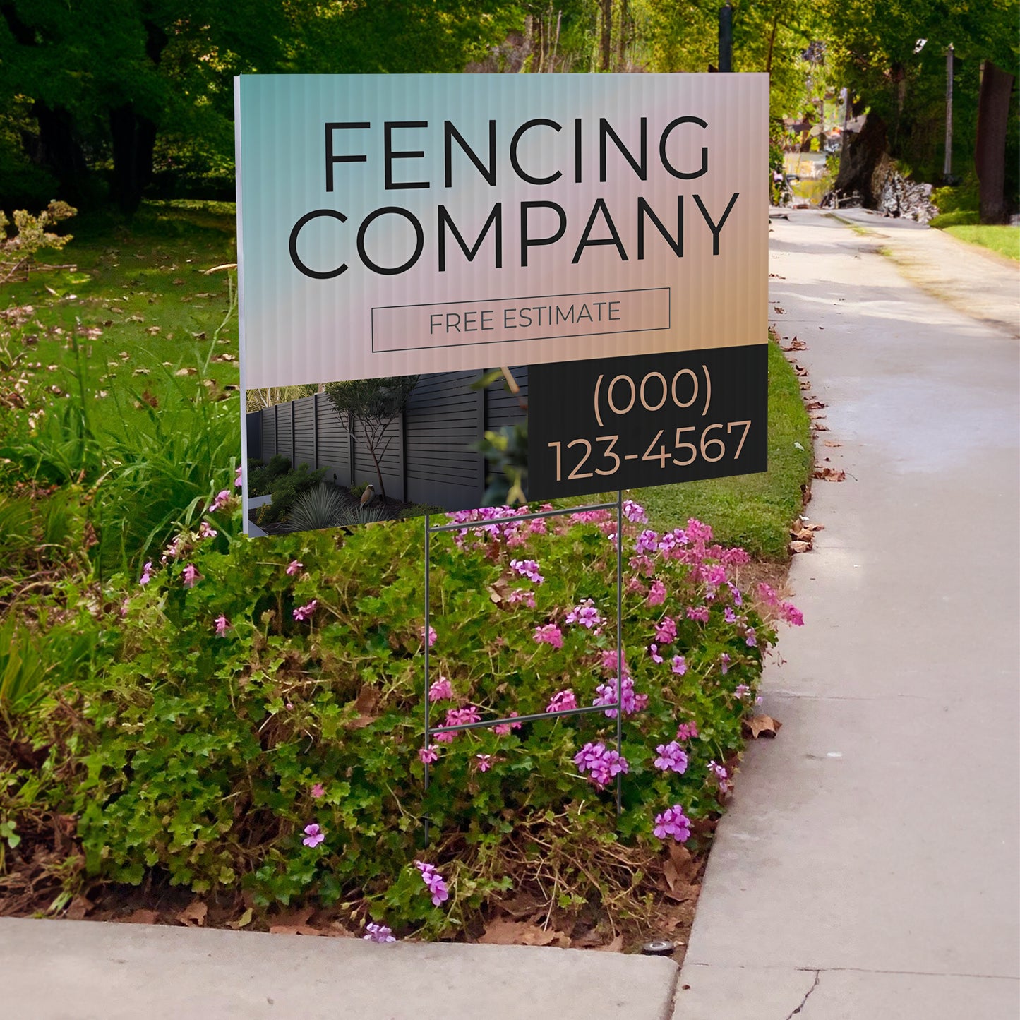 Fencing Services Yard Sign D3 -  BFS-FC-24x18-DS-D3-BFS-FC-24x18-SS-D3
