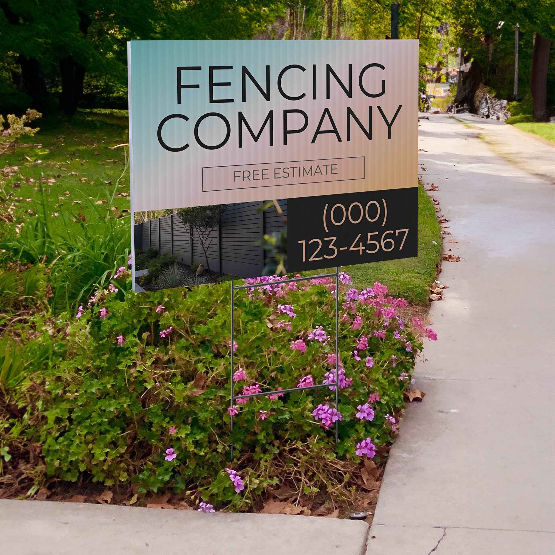 Fencing Services Yard Sign D3 -  BFS-FC-24x18-DS-D3-BFS-FC-24x18-SS-D3