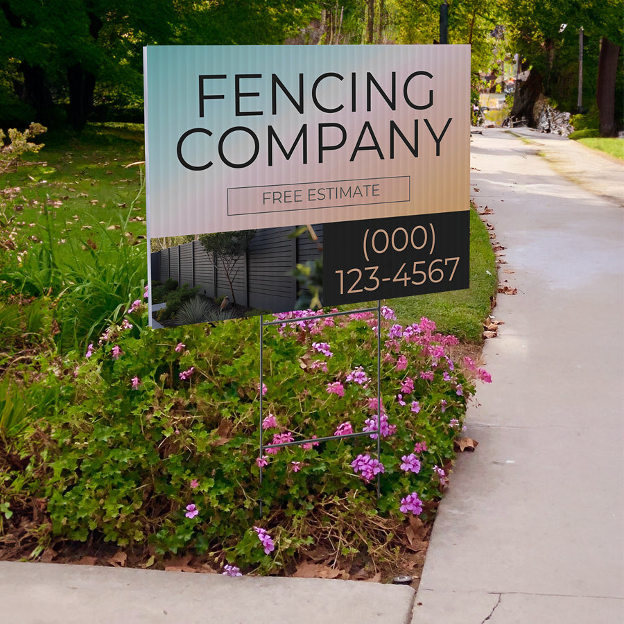 Fencing Services Yard Sign D3 -  BFS-FC-24x18-DS-D3-BFS-FC-24x18-SS-D3