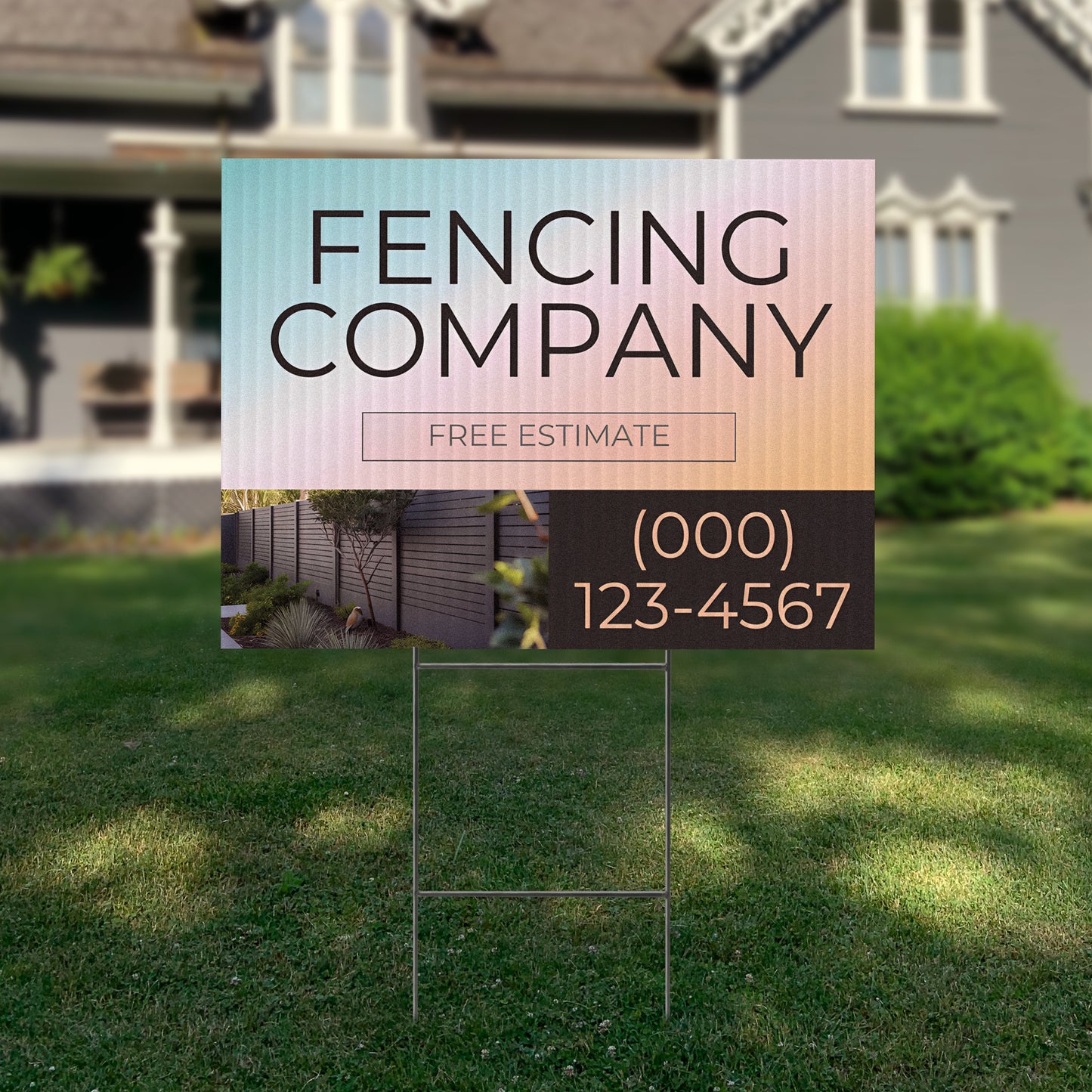 Fencing Services Yard Sign D3 -  BFS-FC-24x18-DS-D3-BFS-FC-24x18-SS-D3