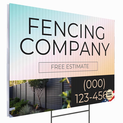 Fencing Services Yard Sign D3 -  BFS-FC-24x18-DS-D3-BFS-FC-24x18-SS-D3