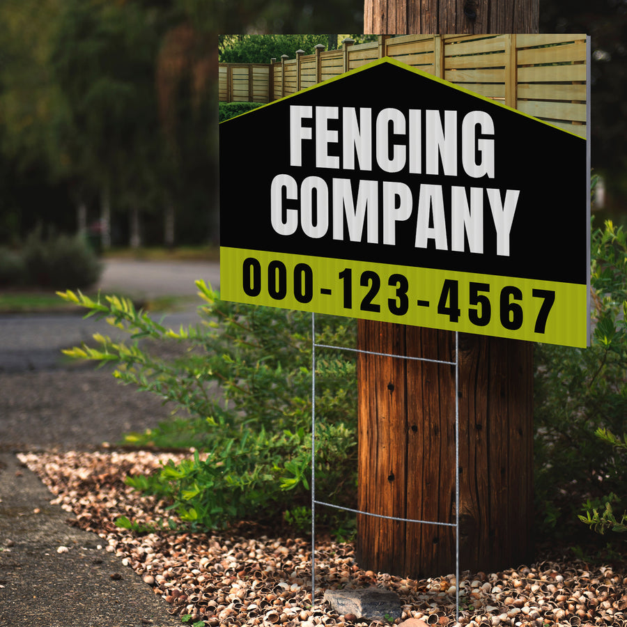 Fencing Services Yard Sign D4 -  BFS-FC-24x18-DS-D4-BFS-FC-24x18-SS-D4
