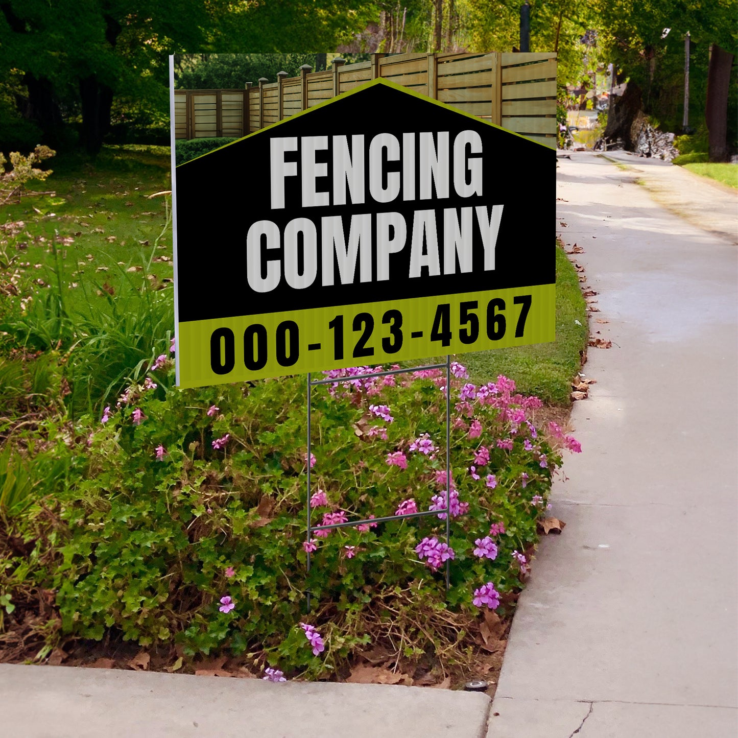 Fencing Services Yard Sign D4 -  BFS-FC-24x18-DS-D4-BFS-FC-24x18-SS-D4