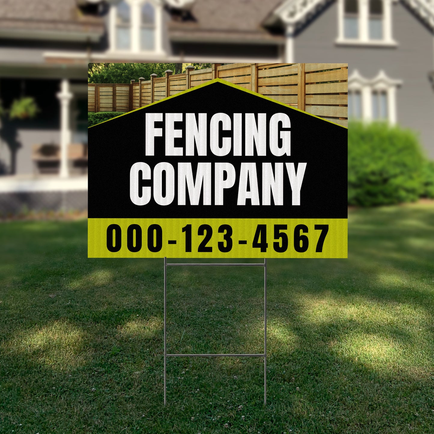 Fencing Services Yard Sign D4 -  BFS-FC-24x18-DS-D4-BFS-FC-24x18-SS-D4