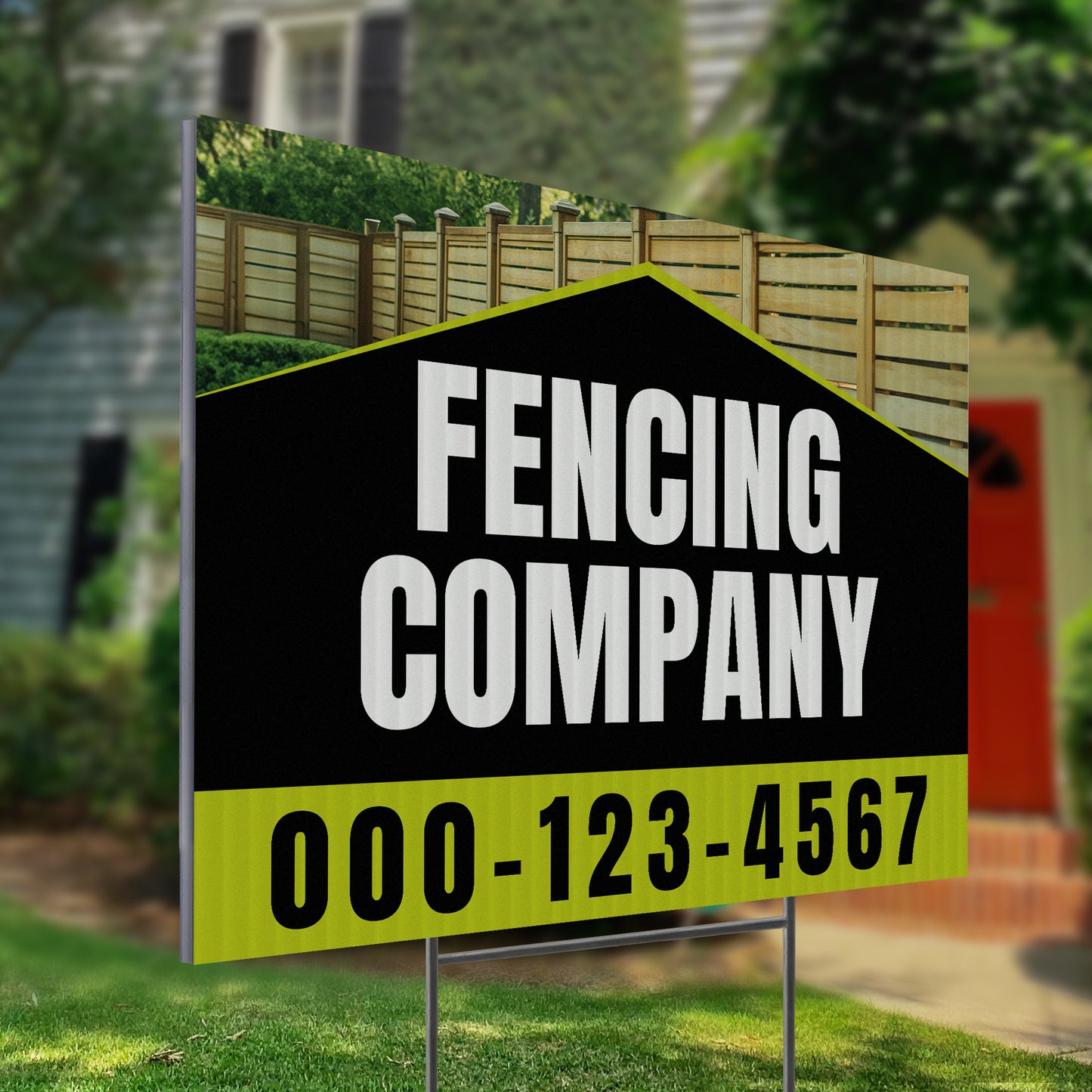Fencing Services Yard Sign D4 -  BFS-FC-24x18-DS-D4-BFS-FC-24x18-SS-D4