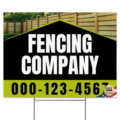 Fencing Services Yard Sign D4 -  BFS-FC-24x18-DS-D4-BFS-FC-24x18-SS-D4