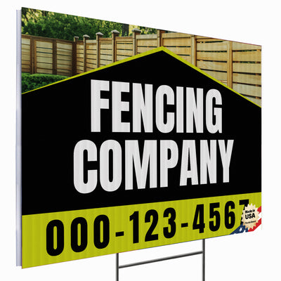 Fencing Services Yard Sign D4 -  BFS-FC-24x18-DS-D4-BFS-FC-24x18-SS-D4