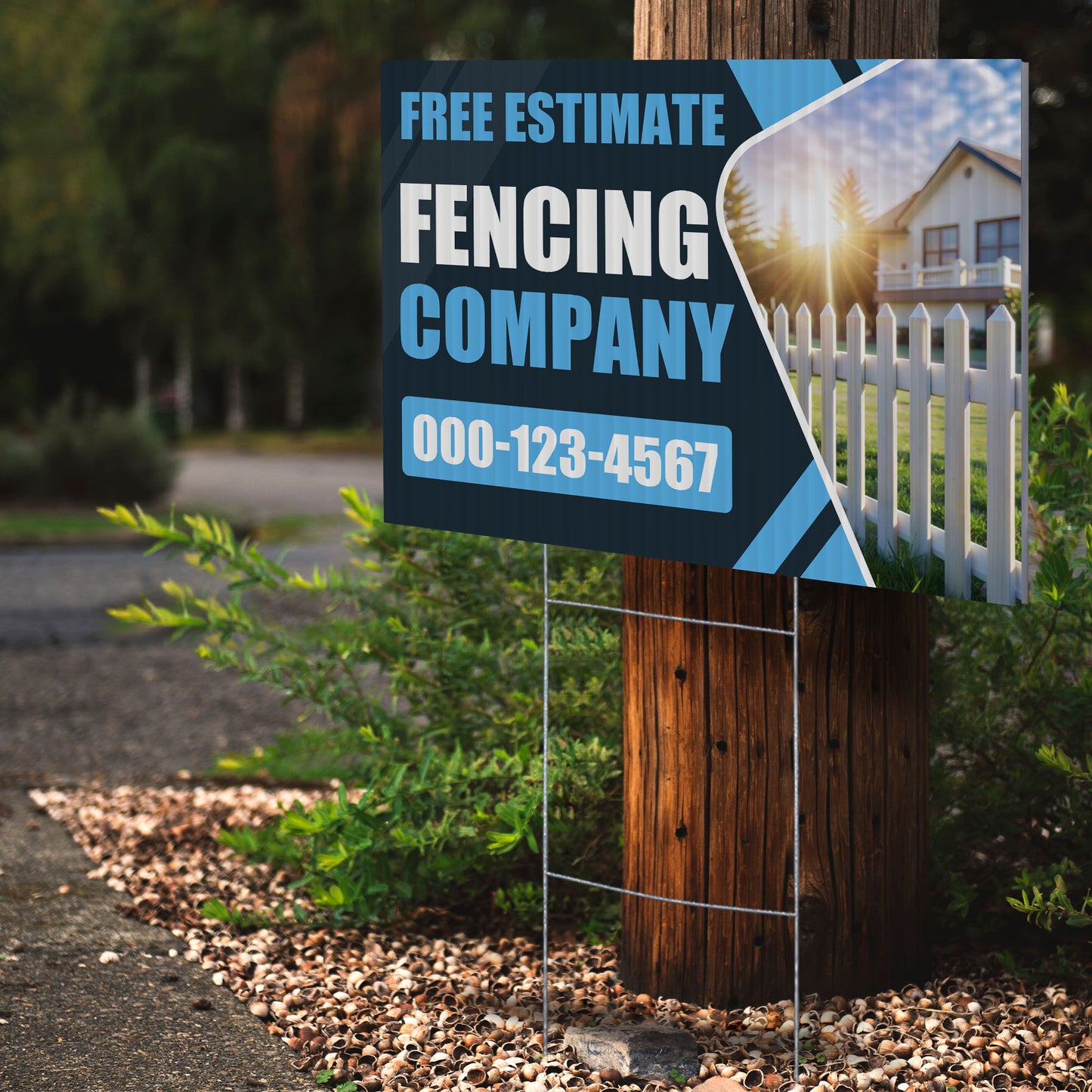 Fencing Services Yard Sign D5 -  BFS-FC-24x18-DS-D5-BFS-FC-24x18-SS-D6
