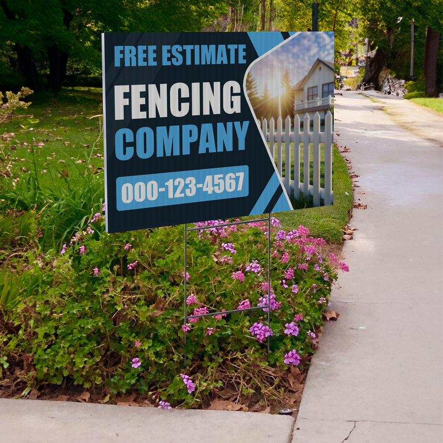 Fencing Services Yard Sign D5 -  BFS-FC-24x18-DS-D5-BFS-FC-24x18-SS-D6