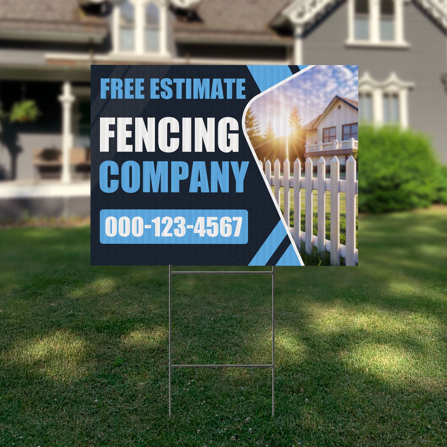 Fencing Services Yard Sign D5 -  BFS-FC-24x18-DS-D5-BFS-FC-24x18-SS-D6