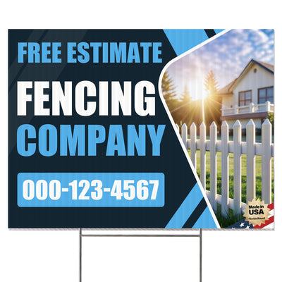 Fencing Services Yard Sign D5 -  BFS-FC-24x18-DS-D5-BFS-FC-24x18-SS-D6