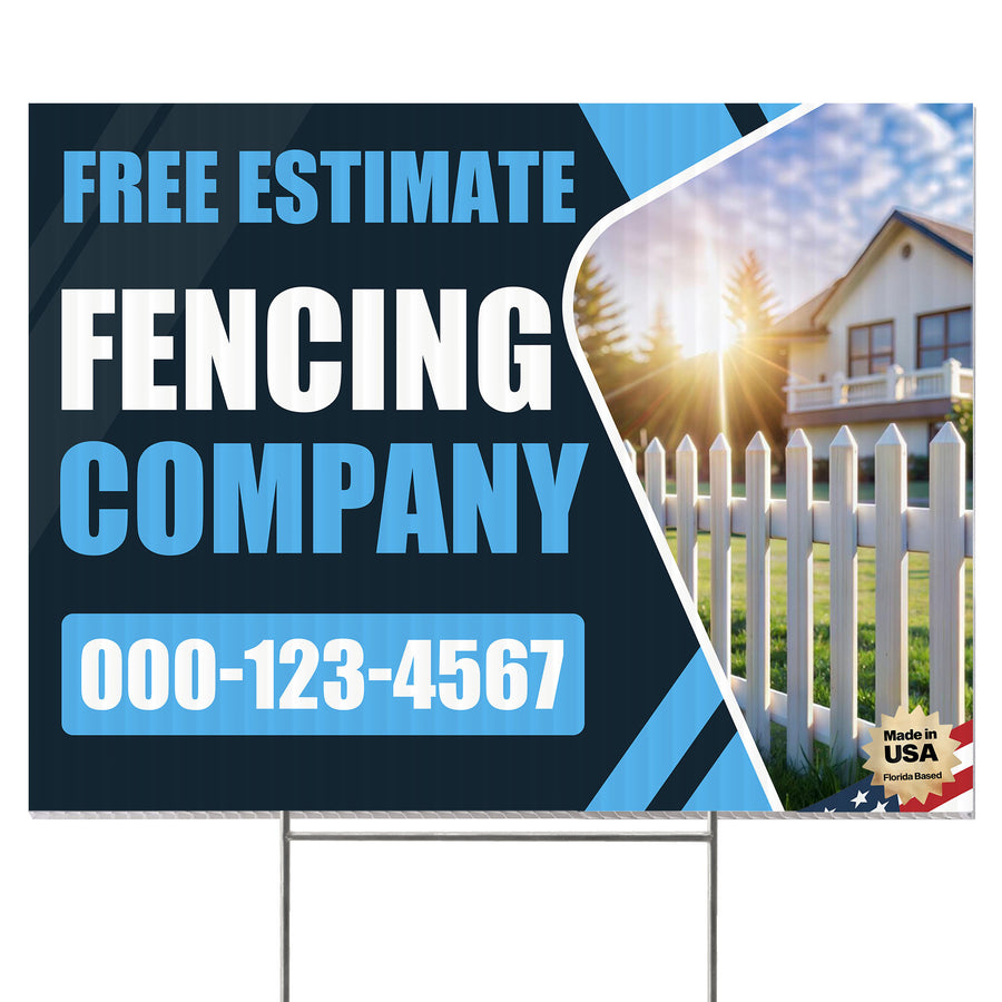 Fencing Services Yard Sign D5 -  BFS-FC-24x18-DS-D5-BFS-FC-24x18-SS-D6