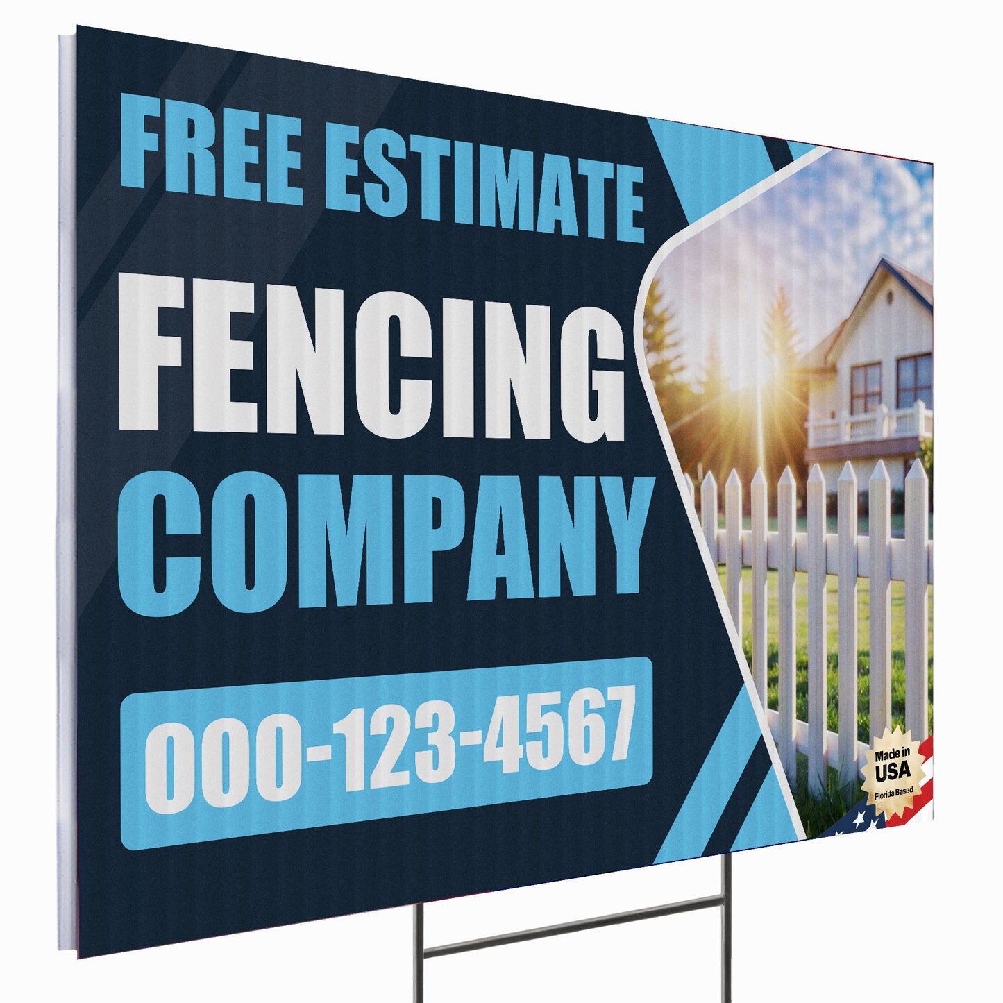 Fencing Services Yard Sign D5 -  BFS-FC-24x18-DS-D5-BFS-FC-24x18-SS-D6