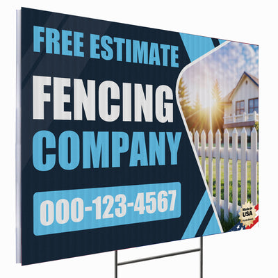 Fencing Services Yard Sign D5 -  BFS-FC-24x18-DS-D5-BFS-FC-24x18-SS-D6