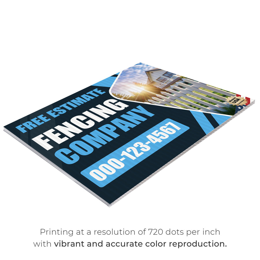 Fencing Services Yard Sign D5 -  BFS-FC-24x18-DS-D5-BFS-FC-24x18-SS-D6