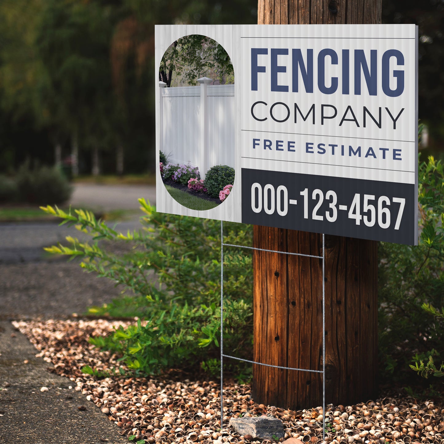 Fencing Services Yard Sign D6 -  BFS-FC-24x18-DS-D6-BFS-FC-24x18-SS-D6