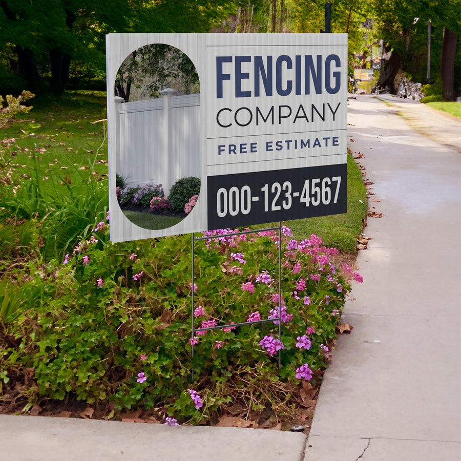 Fencing Services Yard Sign D6 -  BFS-FC-24x18-DS-D6-BFS-FC-24x18-SS-D6