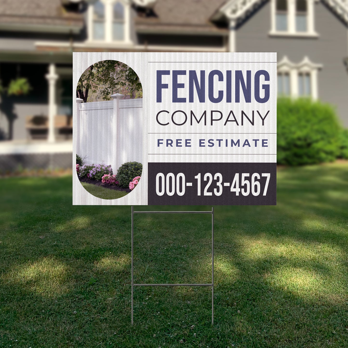 Fencing Services Yard Sign D6 -  BFS-FC-24x18-DS-D6-BFS-FC-24x18-SS-D6