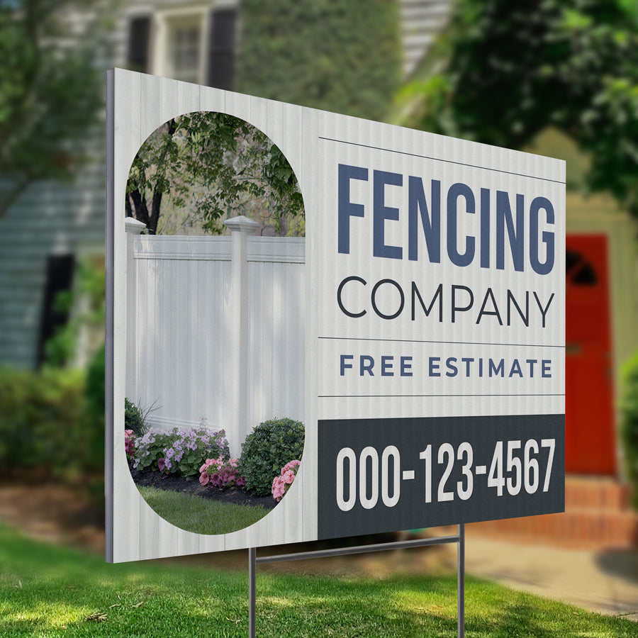 Fencing Services Yard Sign D6 -  BFS-FC-24x18-DS-D6-BFS-FC-24x18-SS-D6