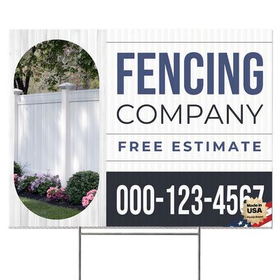 Fencing Services Yard Sign D6 -  BFS-FC-24x18-DS-D6-BFS-FC-24x18-SS-D6