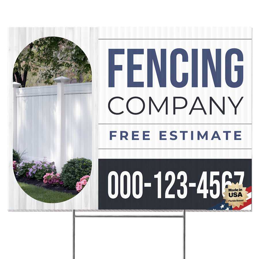 Fencing Services Yard Sign D6 -  BFS-FC-24x18-DS-D6-BFS-FC-24x18-SS-D6