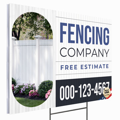 Fencing Services Yard Sign D6 -  BFS-FC-24x18-DS-D6-BFS-FC-24x18-SS-D6