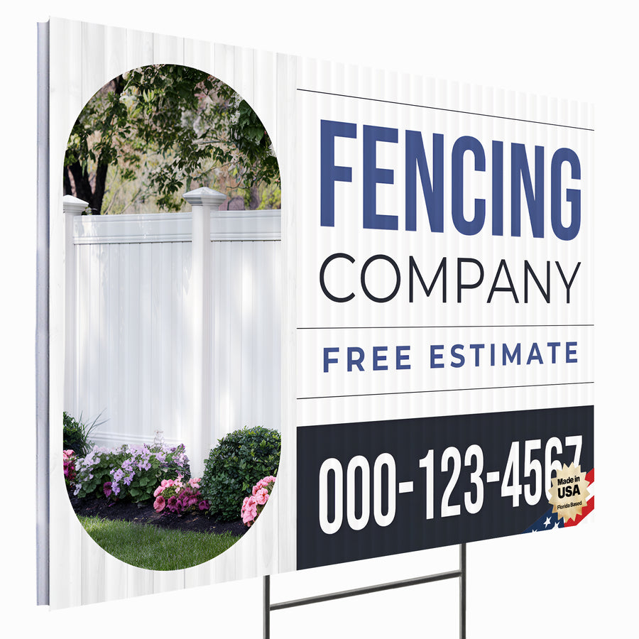 Fencing Services Yard Sign D6 -  BFS-FC-24x18-DS-D6-BFS-FC-24x18-SS-D6