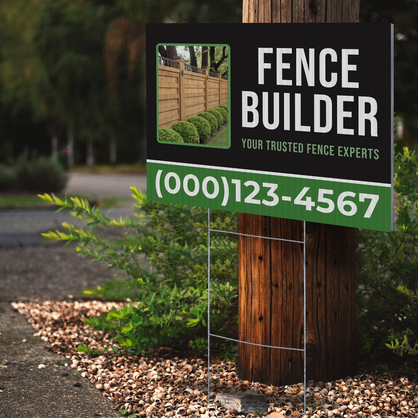 Fencing Services Yard Sign D7 -  BFS-FC-24x18-DS-D7-BFS-FC-24x18-SS-D7